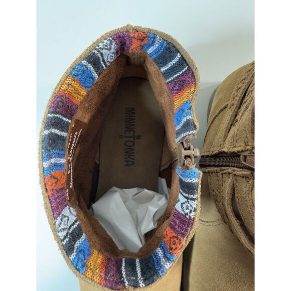 Minnetonka Womens Dixon Suede Boots 9.5 Brown Rodeo Cowgirl Country Western Boho - Picture 8 of 14